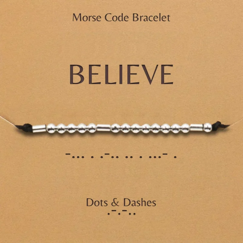 Dots And Dashes Morse Code Bracelet Believe