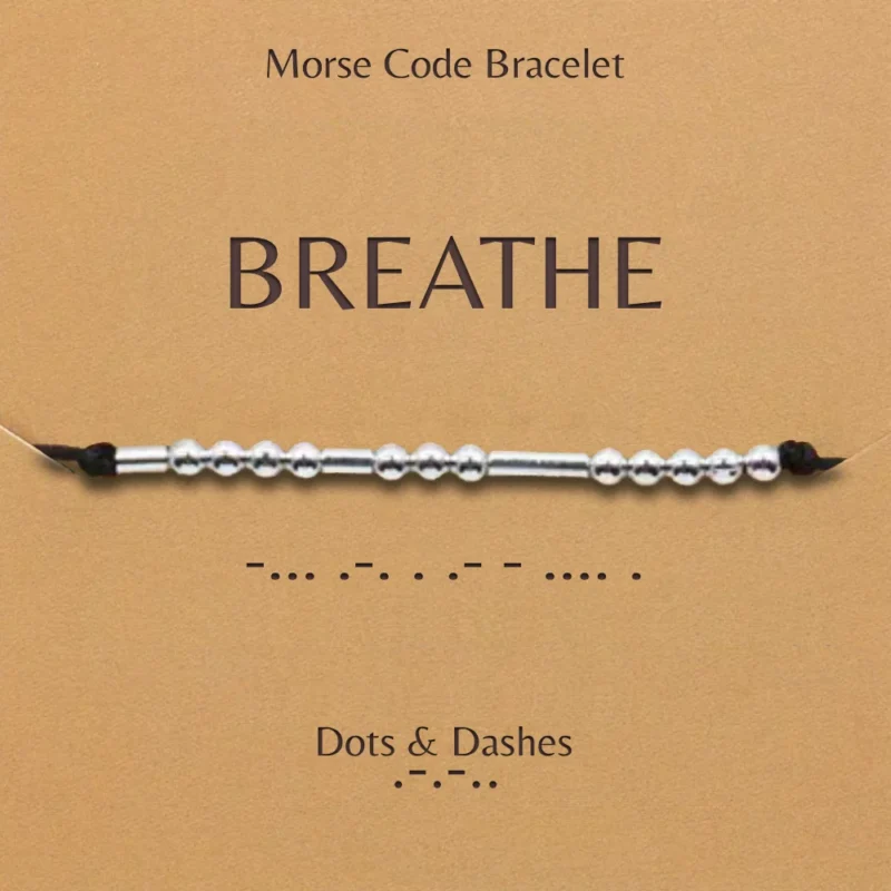 Dots And Dashes Morse Code Bracelet Breathe