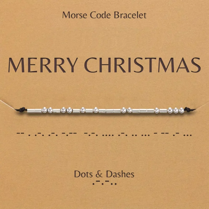 Dots And Dashes Morse Code Bracelet Merry Christmas