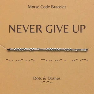 Morse Code Bracelet Dots And Dashes Morse Code Bracelet Never Give Up