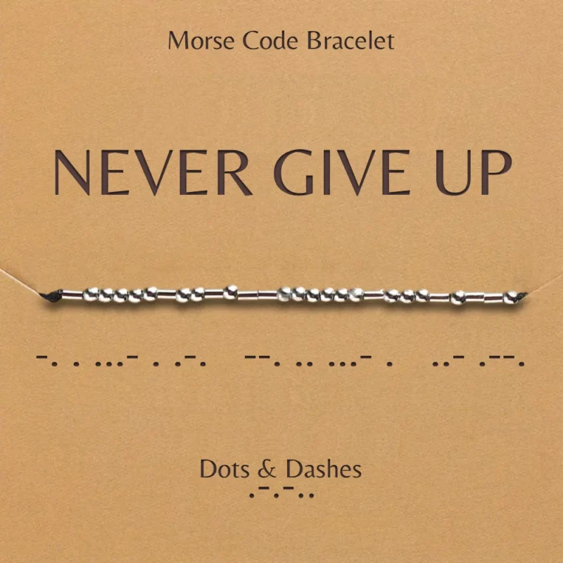 Dots And Dashes Morse Code Bracelet Never Give Up