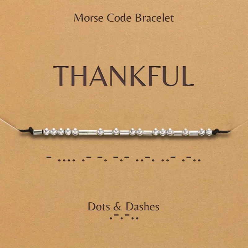 Dots And Dashes Morse Code Bracelet Thankful